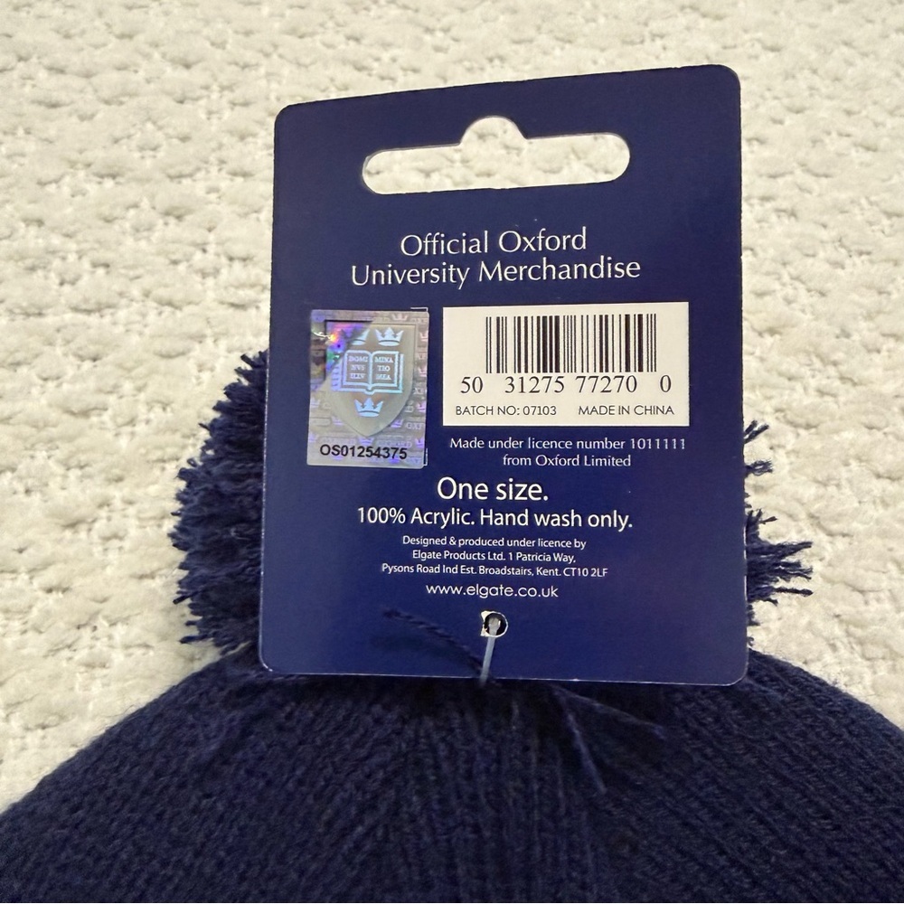 Oxford University Beanie Official Merchandise Navy Blue NWT - Picture 3 of 5